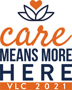 Venterra's 2021 Virtual Leadership Conference - Care Means More Here Logo