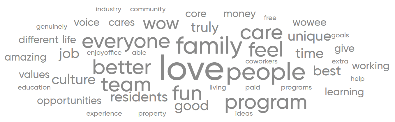 Great Place to Work® Survey - Employee Feedback Word Cloud